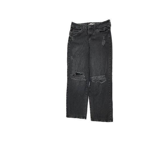 SO Low Rise Dad Jean Distressed Women's size 9 Black Denim Jeans - Picture 1 of 5